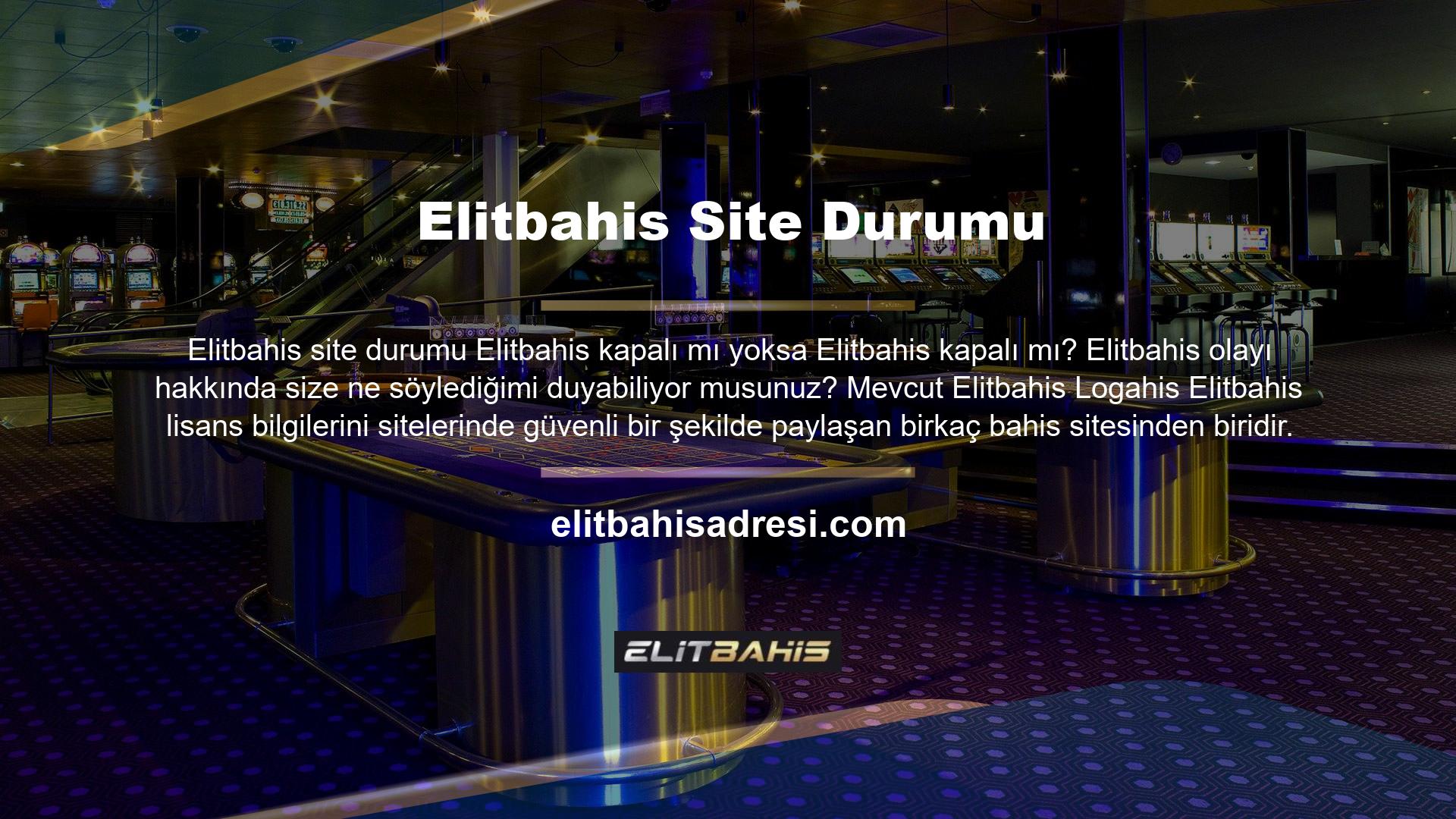 Bu şekilde, kullanıcılarının güvenini kazanan Elitbahis sitenin tüm üyelik bilgileri için 24 -BIT şifreleme kullanarak en yüksek güven seviyesini sağlar